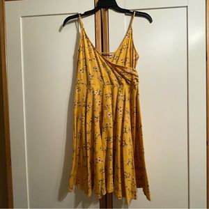 Forever 21 yellow sunflower wrap dress